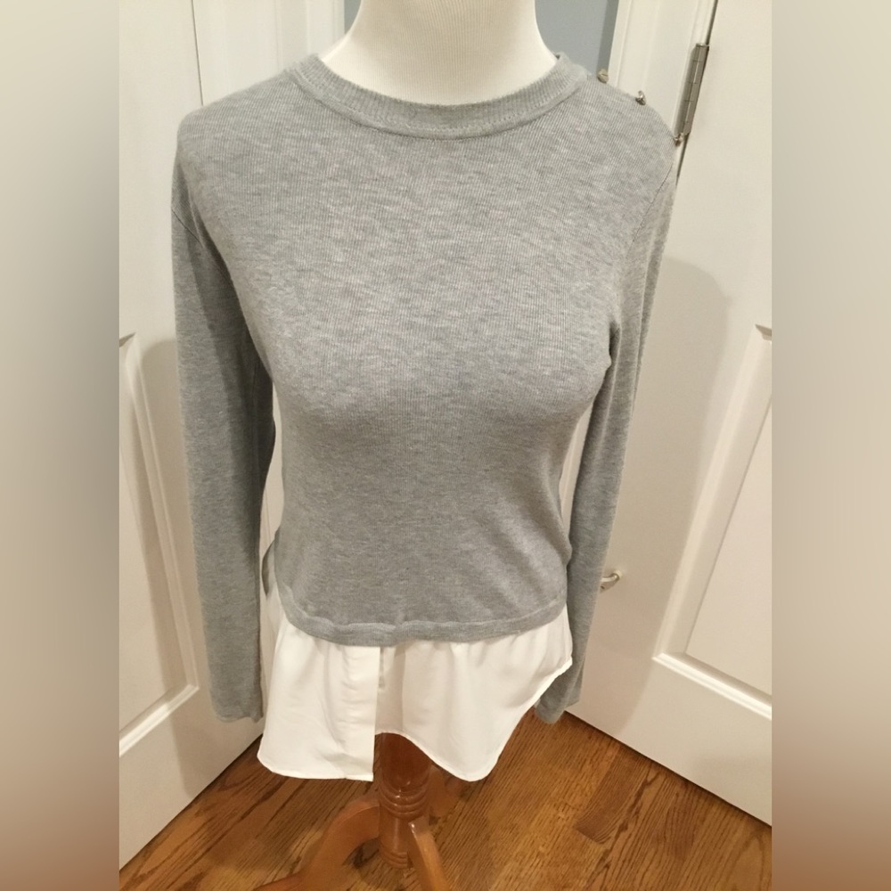 LOVE TOKEN STYLISH SWEATER WITH FAUX SHIRT UNDERNEATH NEW! XS